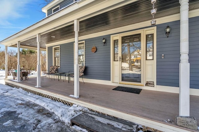 property entrance with a porch