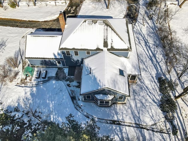 view of snowy aerial view