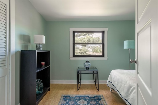 bedroom featuring light wood-type flooring