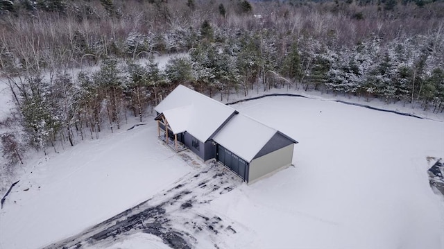 view of snowy aerial view