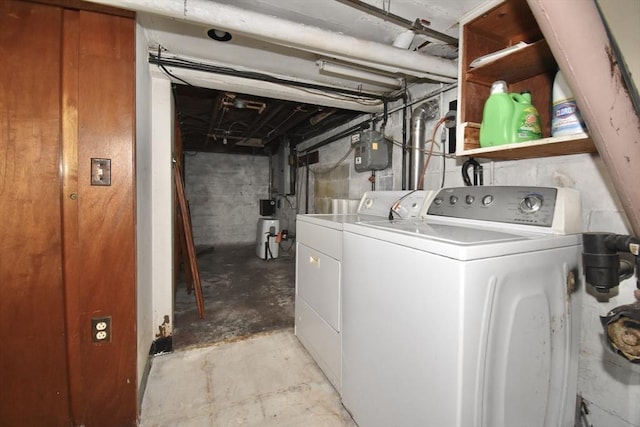 laundry room featuring washing machine and dryer