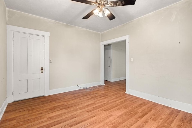 19-21 Pleasant St, North Andover, MA 01845 - unfurnished room featuring light wood-style floors, baseboards, and a ceiling fan