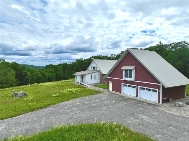 view of front of home with a front yard