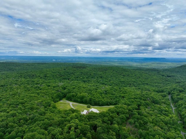 drone / aerial view with a view of trees