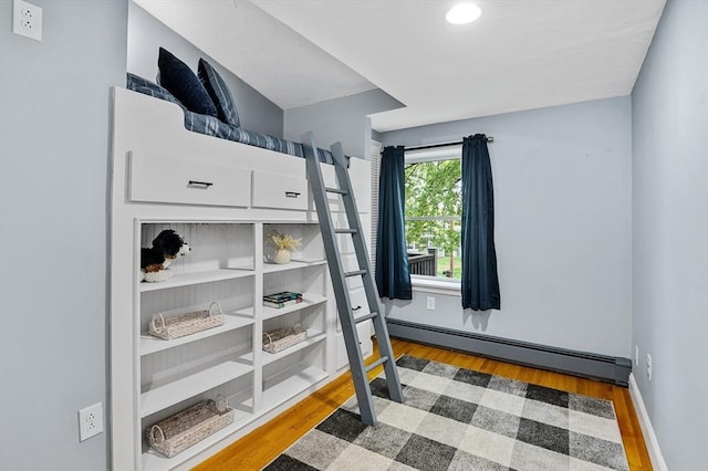 storage with a baseboard radiator