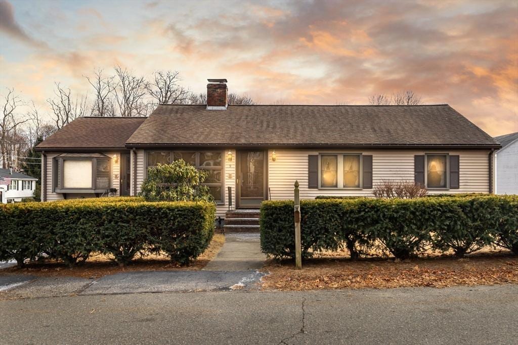 view of single story home