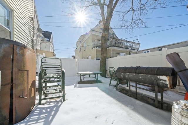 view of patio / terrace featuring fence