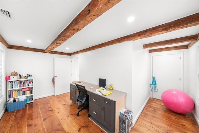 101 Old Westport Rd, Dartmouth, MA 02747 - office space with beamed ceiling, light wood-style flooring, and recessed lighting