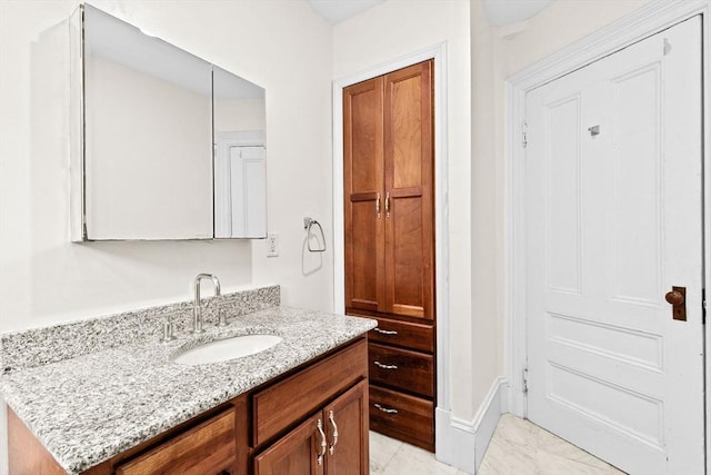 41 Cushing Ave Unit 1, Boston, MA 02125 - bathroom with vanity and marble finish floors