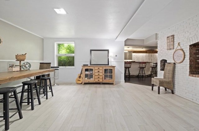 interior space featuring light wood-type flooring