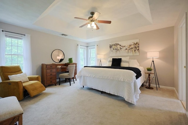 32 Lowe Meadow Ln, North Attleboro, MA 02760 - carpeted bedroom featuring a raised ceiling, a ceiling fan, and baseboards