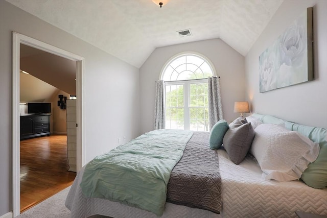 32 Lowe Meadow Ln, North Attleboro, MA 02760 - bedroom with vaulted ceiling and wood finished floors