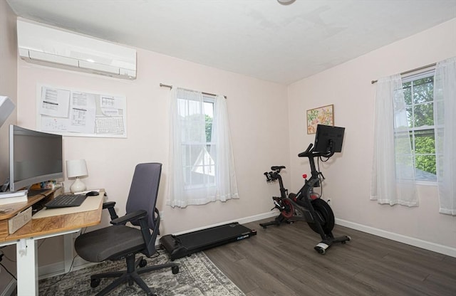 3 Worcester, Clinton, MA 01510 - office space with wood finished floors, baseboards, and a wall unit AC