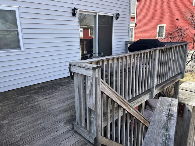 deck featuring area for grilling