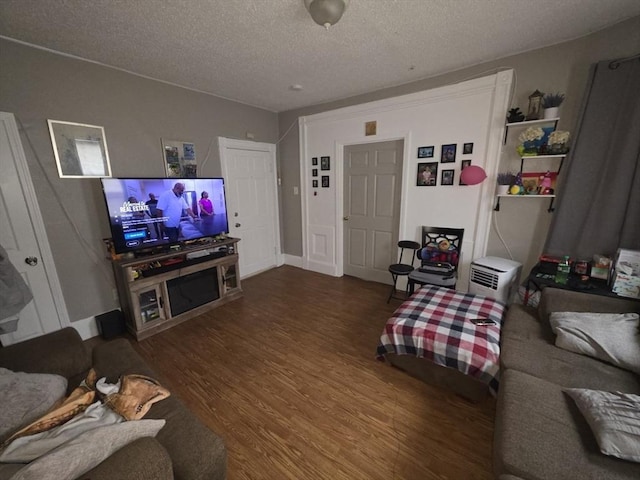 133 Mount Vernon St, Lowell, MA 01854 - living area with wood finished floors, a textured ceiling, and baseboards