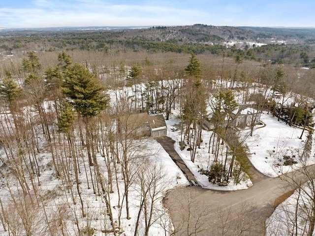 view of snowy aerial view