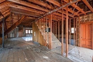 view of unfinished attic