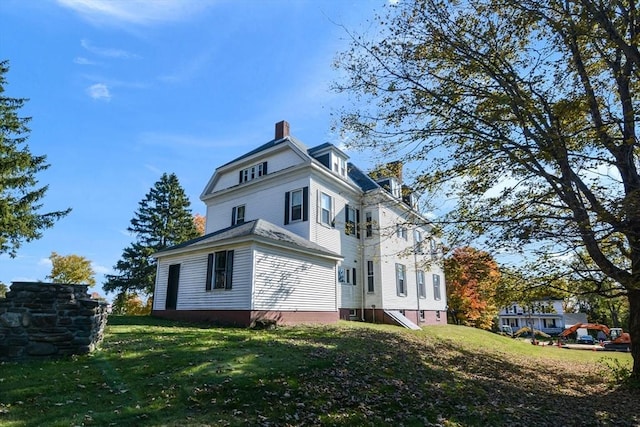 32 Mount Pleasant St, North Brookfield, MA 01535 - view of side of property featuring a yard and a chimney