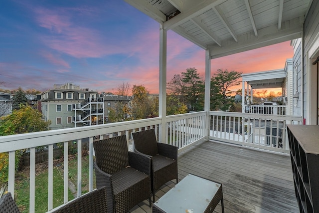 view of deck at dusk