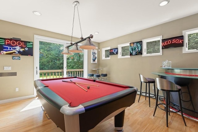 28 Elm St, Berkley, MA 02779 - recreation room with healthy amount of natural light, wood finished floors, billiards table, and recessed lighting