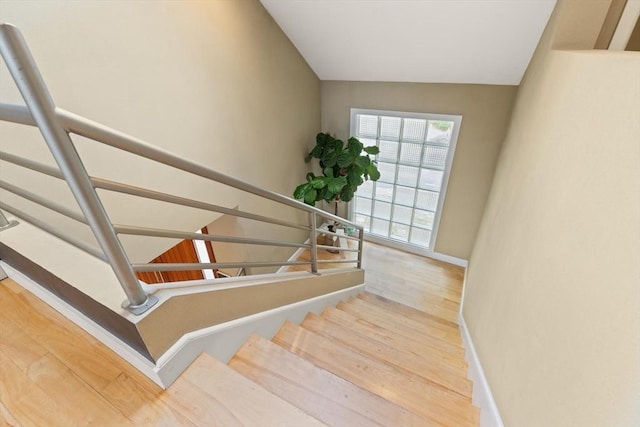 28 Elm St, Berkley, MA 02779 - stairway featuring wood finished floors and lofted ceiling