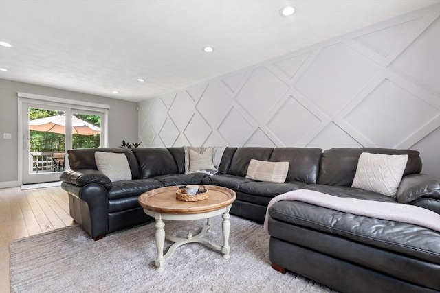 27 Harnden Rd, Billerica, MA 01821 - living room featuring recessed lighting, wood finished floors, and baseboards