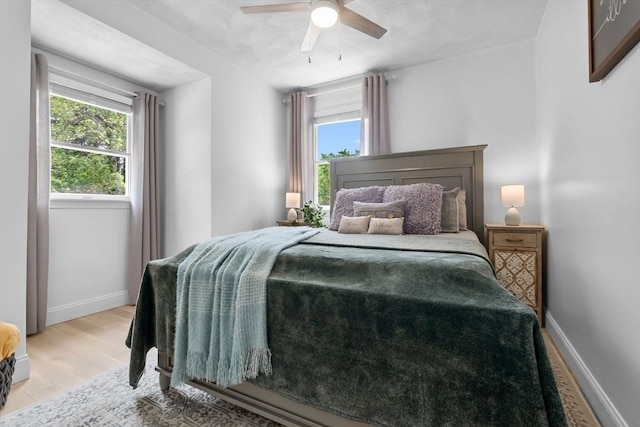27 Harnden Rd, Billerica, MA 01821 - bedroom with light wood-style floors, baseboards, and ceiling fan