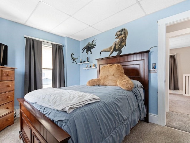 55 Bruce Rd, Waltham, MA 02453 - bedroom featuring carpet floors and a paneled ceiling