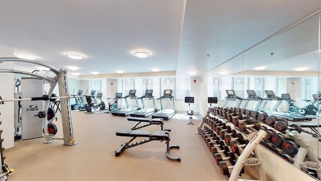 gym featuring plenty of natural light