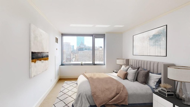 bedroom featuring ornamental molding