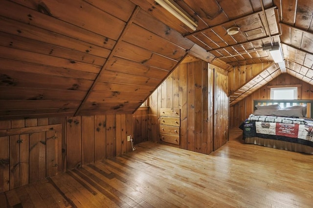 51 Crystal St, Lowell, MA 01852 - additional living space featuring hardwood / wood-style flooring, wooden ceiling, lofted ceiling, and wood walls