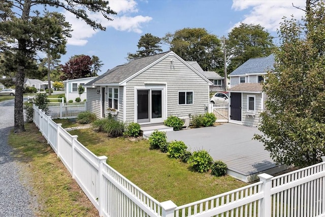 242 Old Wharf Rd Unit B4, Dennis, MA 02639 - back of house featuring a deck, a gate, and roof with shingles
