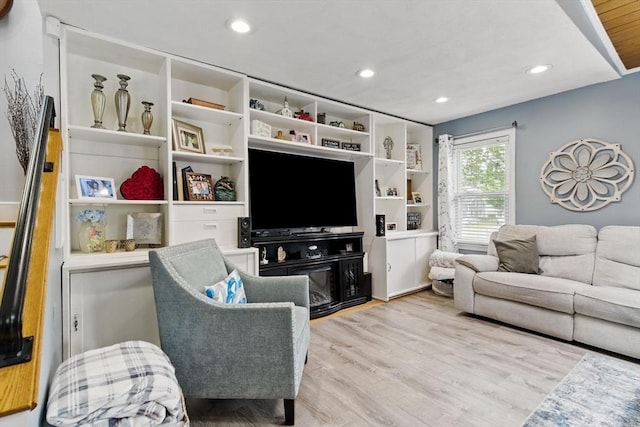 65 Holten St, Danvers, MA 01923 - living room featuring wood finished floors and recessed lighting