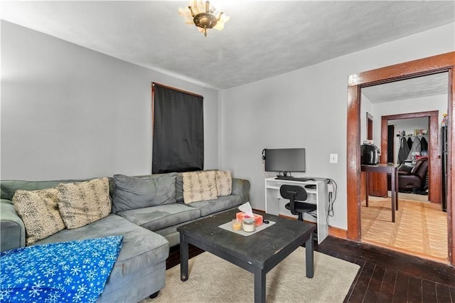 75 Winthrop Ave, West Warwick, RI 02893 - living room featuring a desk and dark wood-style flooring