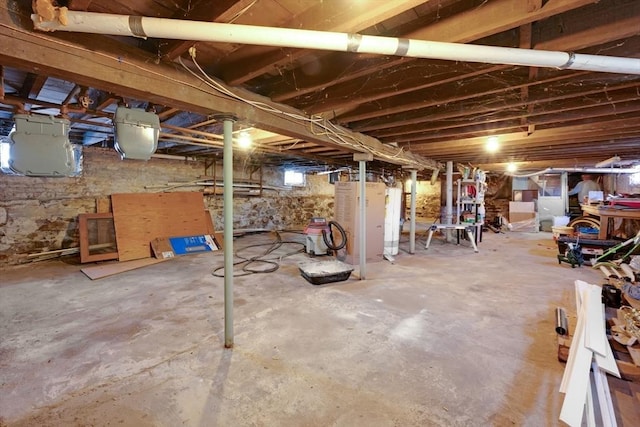 view of unfinished below grade area