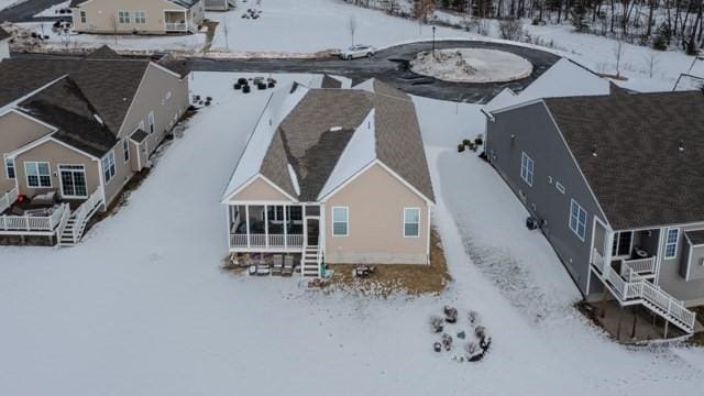 view of snowy aerial view