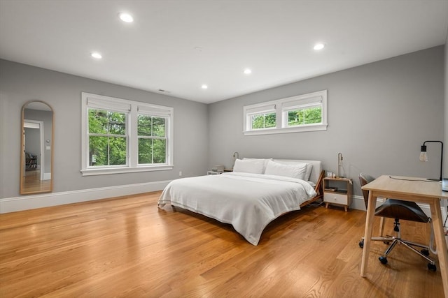 2 Rockwood Ter Unit 2, Newton, MA 02466 - bedroom featuring recessed lighting, light wood-style floors, baseboards, and a desk