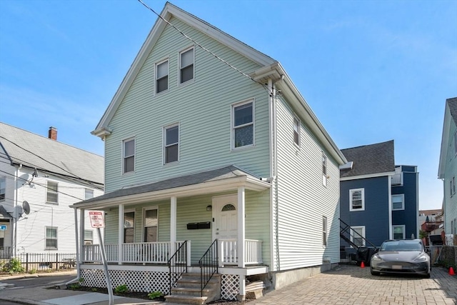 view of front of property with covered porch