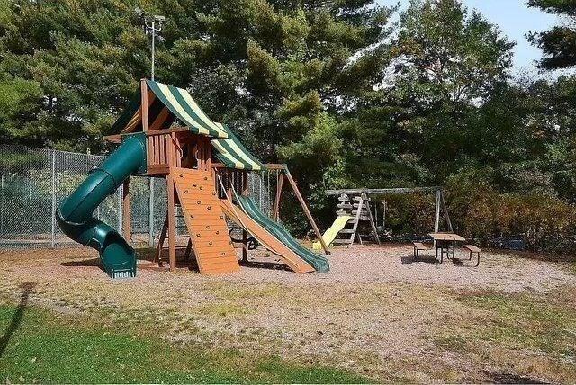 communal playground with fence