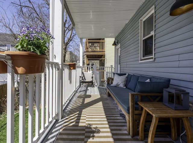 balcony featuring outdoor lounge area