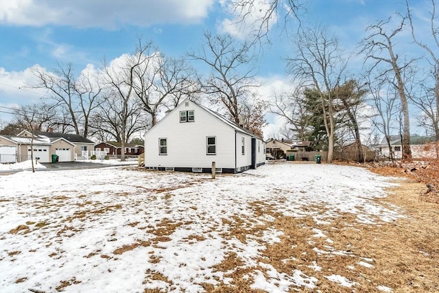 view of snowy exterior