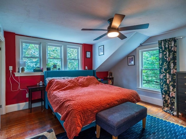 303 S St, Northampton, MA 01060 - bedroom with hardwood / wood-style floors, baseboards, and a ceiling fan