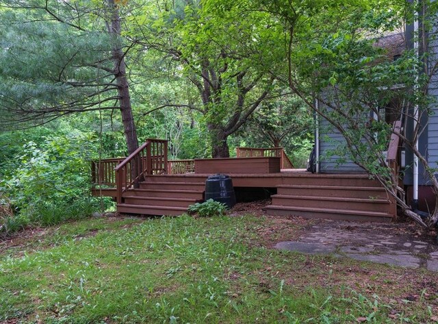 303 S St, Northampton, MA 01060 - view of yard featuring a wooden deck and stairs