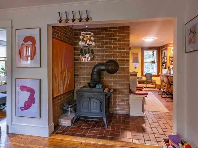 303 S St, Northampton, MA 01060 - detailed view of a wood stove and a chandelier