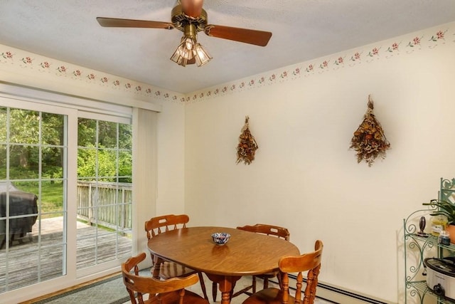 20 Starling Way, Leominster, MA 01453 - dining space with a baseboard heating unit and a ceiling fan