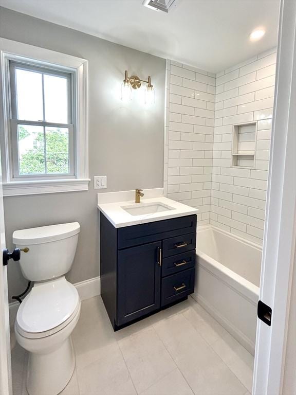 50 York Ave Unit 50, Watertown, MA 02472 - bathroom with vanity, tile patterned flooring, and shower / bathtub combination