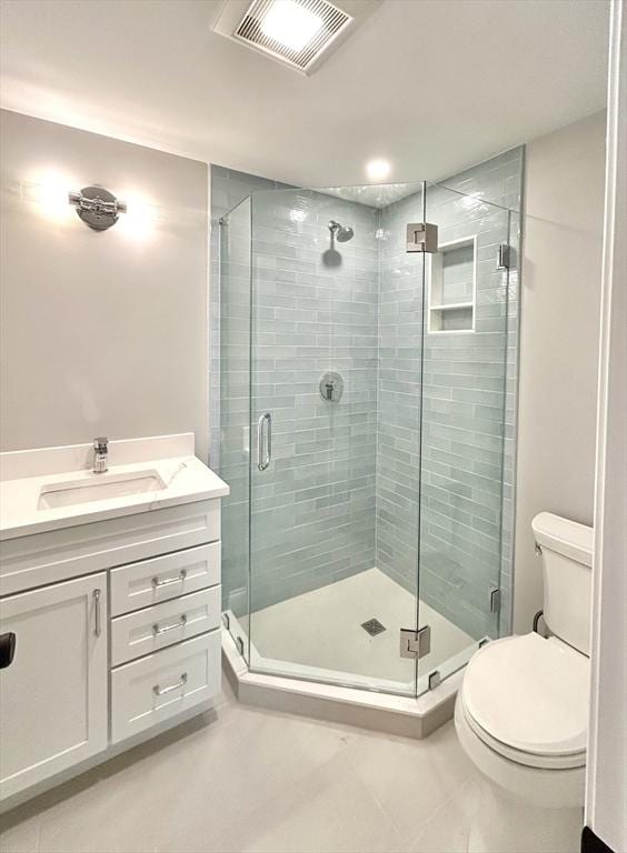 50 York Ave Unit 50, Watertown, MA 02472 - full bathroom with a shower stall, vanity, and tile patterned flooring
