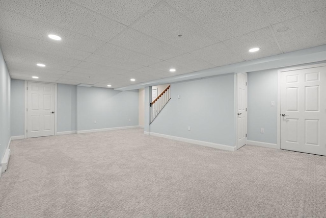 12 Bowood Ln Unit 36, Marlborough, MA 01752 - finished basement featuring light carpet, recessed lighting, stairs, and baseboards
