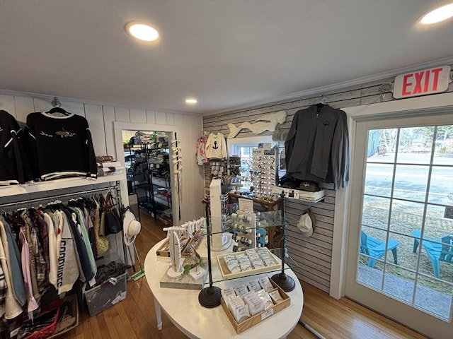 spacious closet with wood finished floors