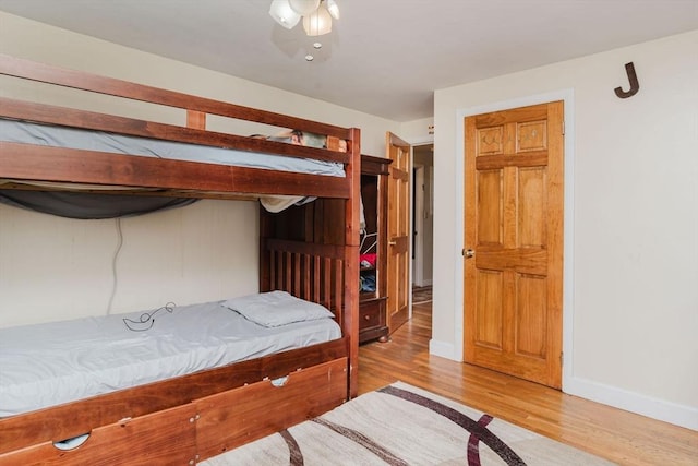 bedroom featuring light hardwood / wood-style flooring